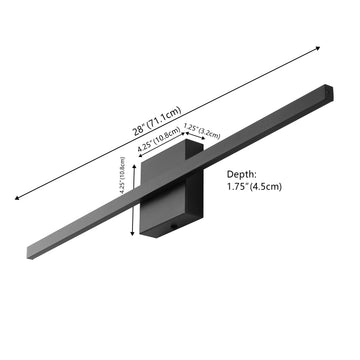 Vara 28" Modern Minimalist Indoor/Outdoor Metal 350-Degree Rotatable Dimmable Integrated LED Wall Sconce - JONATHAN Y